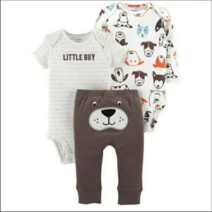 Carter's Baby Boy 3-Piece Dog Body Suit & Pants Set